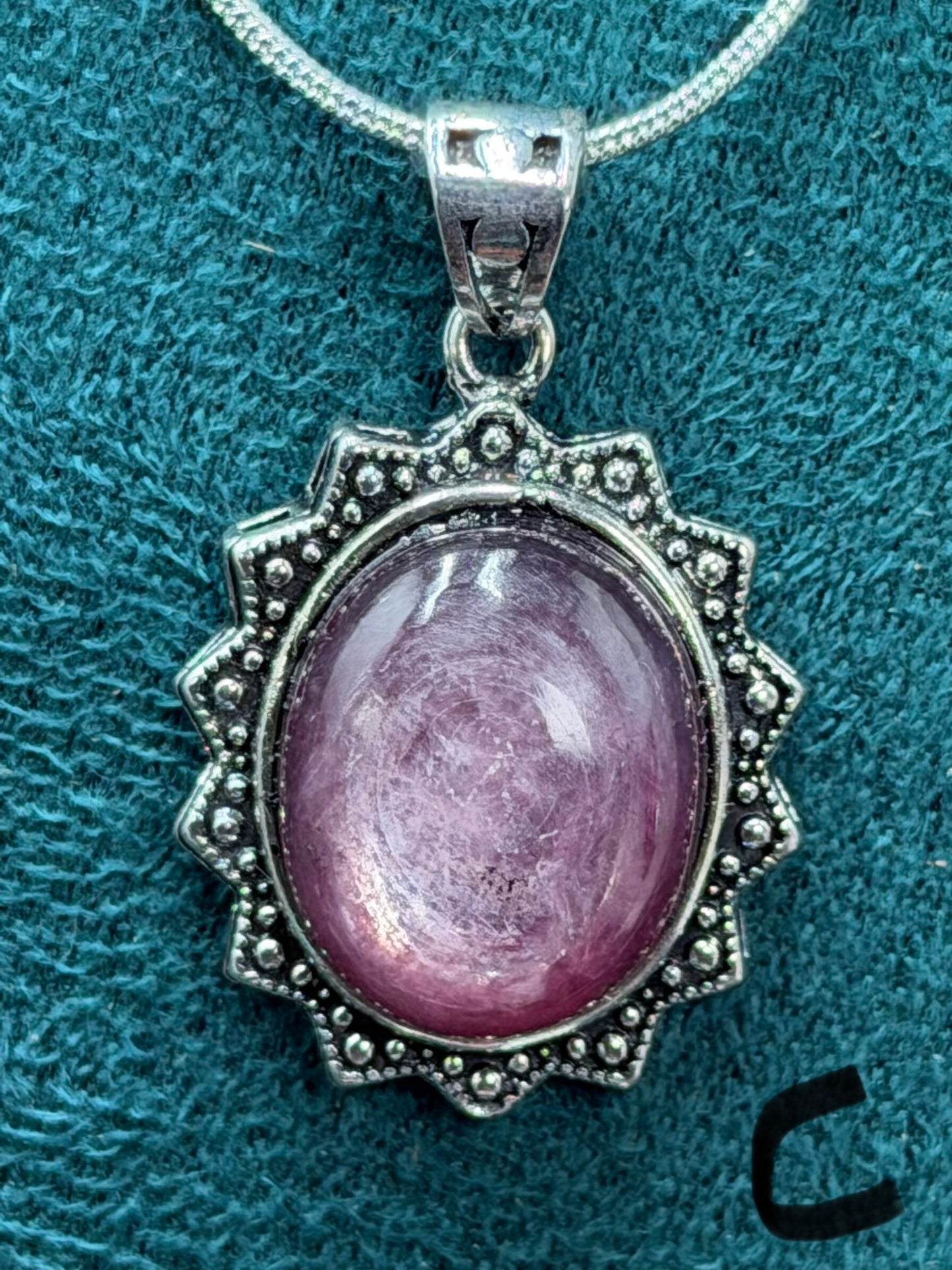 Purple Mica Pendant Necklace