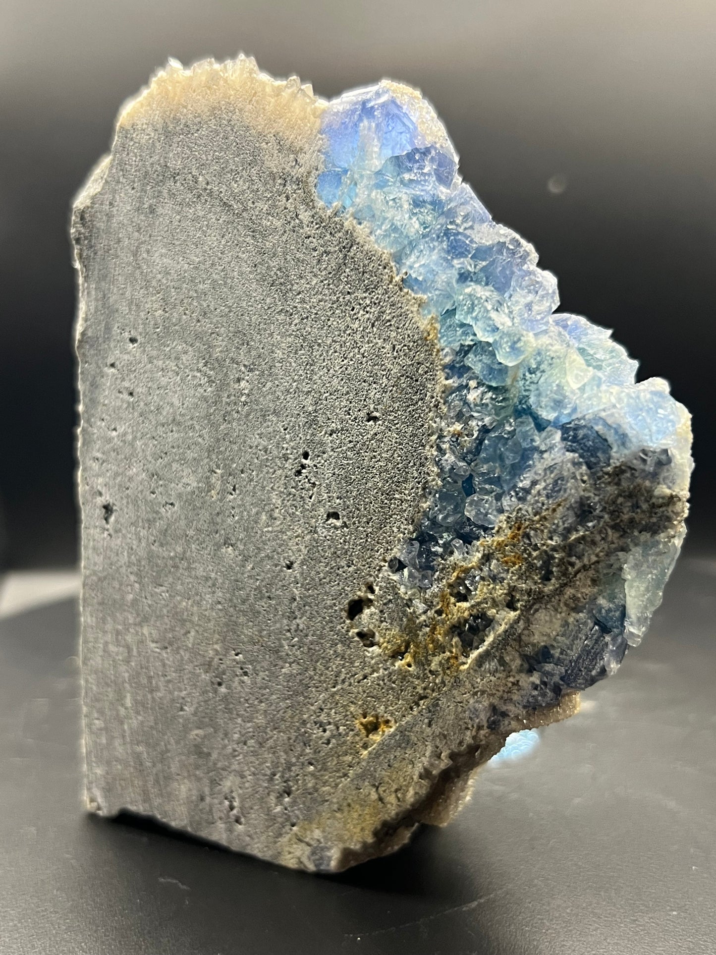 Quartz Covered  Blue Fluorite