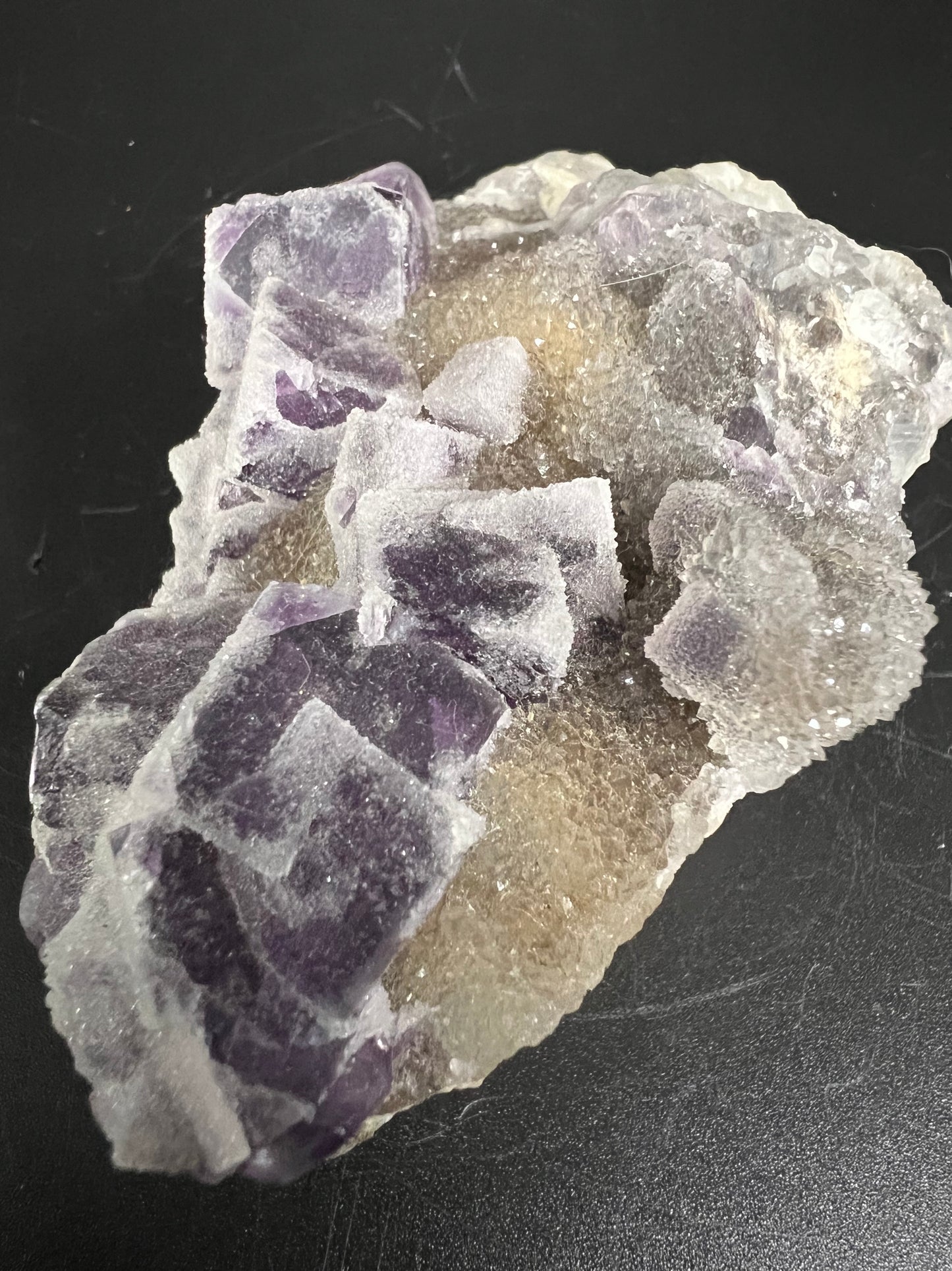 Quartz covered Fluorite - Purple