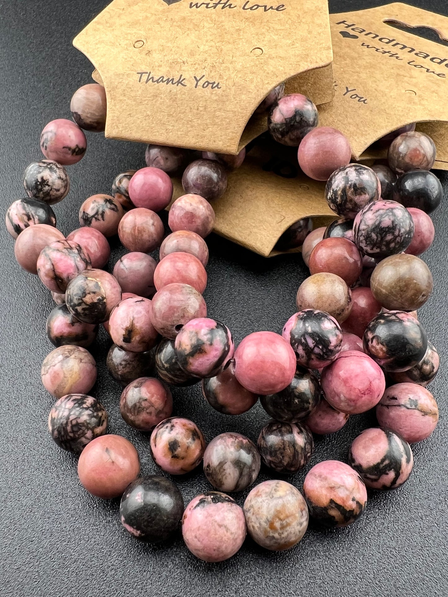 Rhodonite 8mm Crystal Bracelet