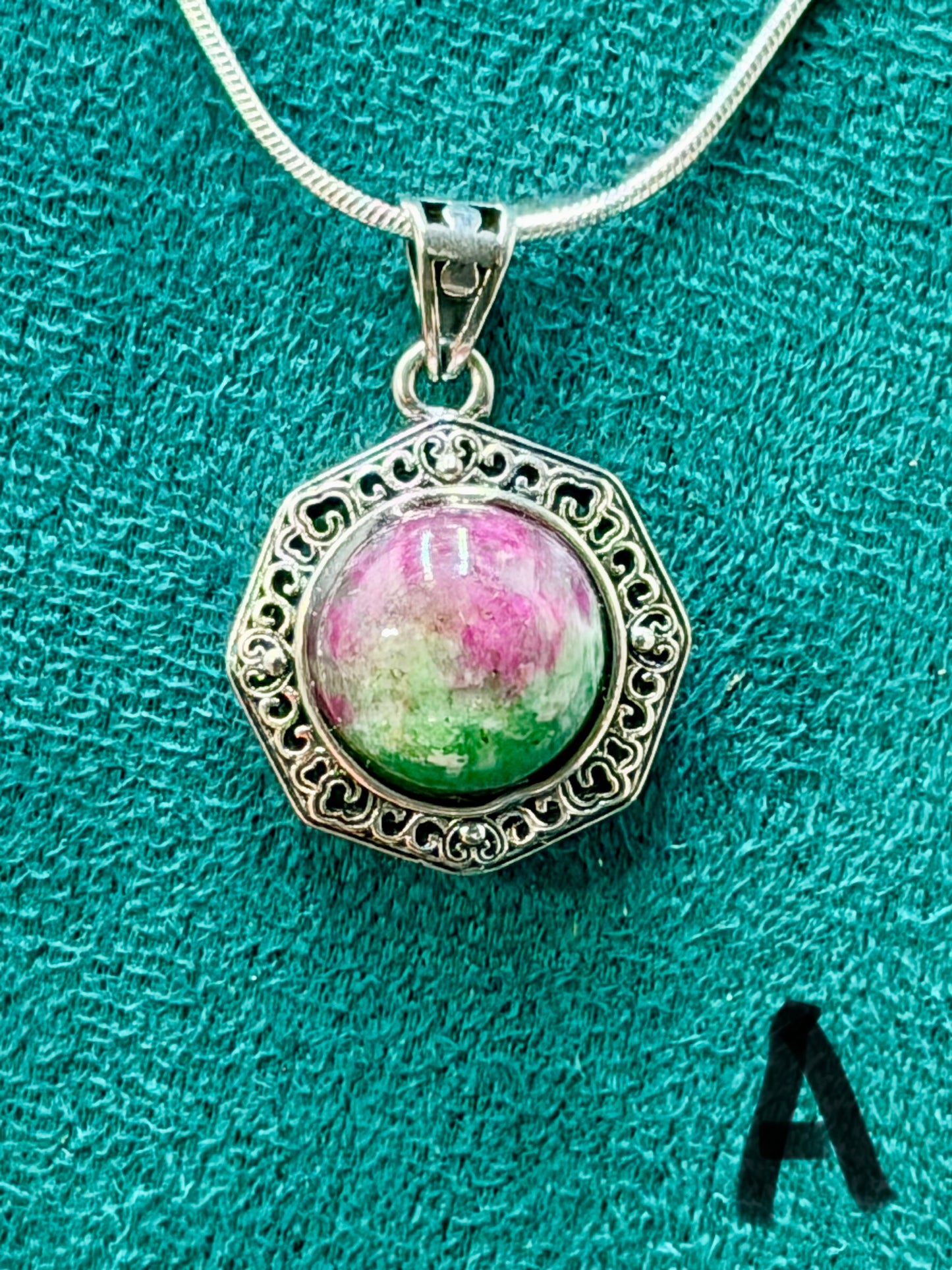 Ruby Zoisite Pendant Necklace
