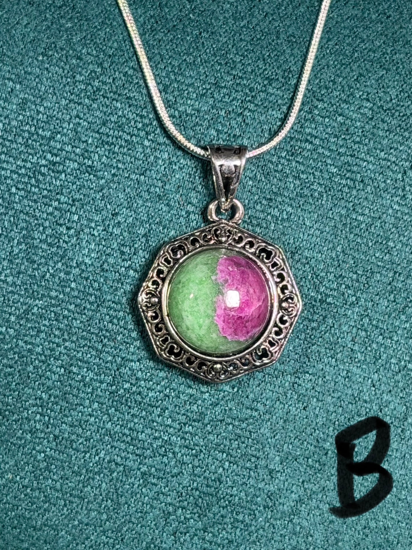 Ruby Zoisite Pendant Necklace