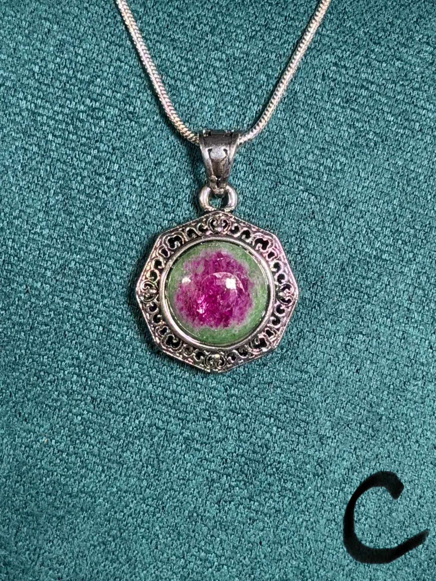 Ruby Zoisite Pendant Necklace