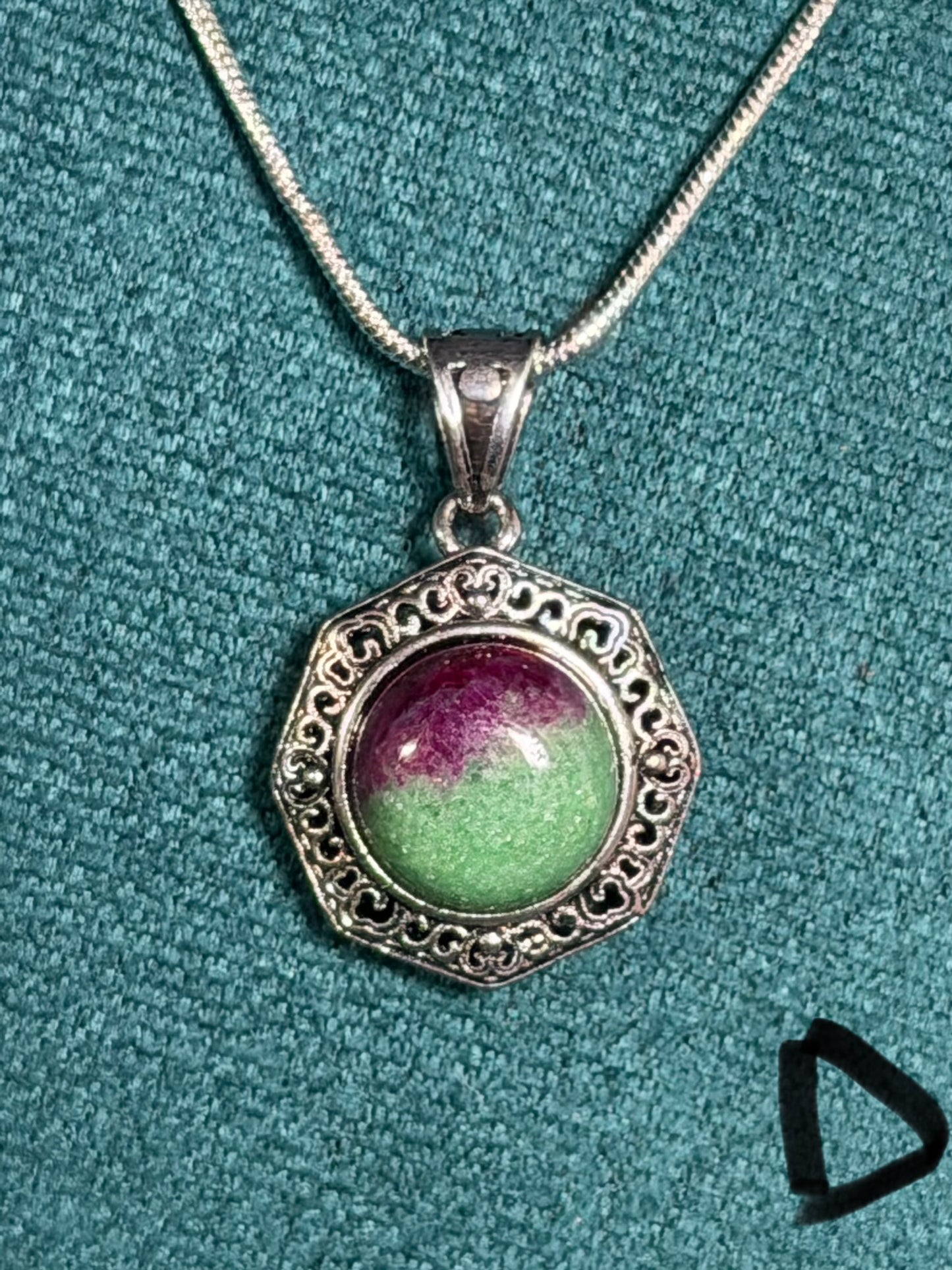 Ruby Zoisite Pendant Necklace