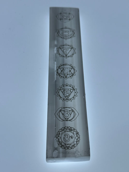 Selenite Bar (Chakra) Etched