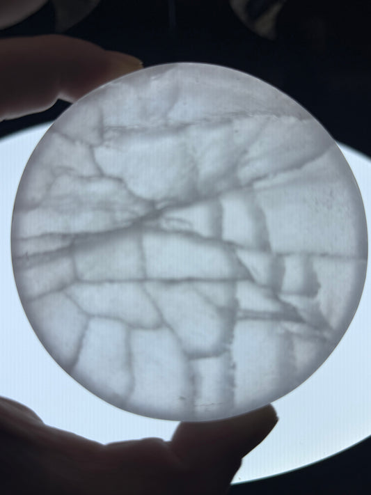 Selenite Slab Disk 8cm
