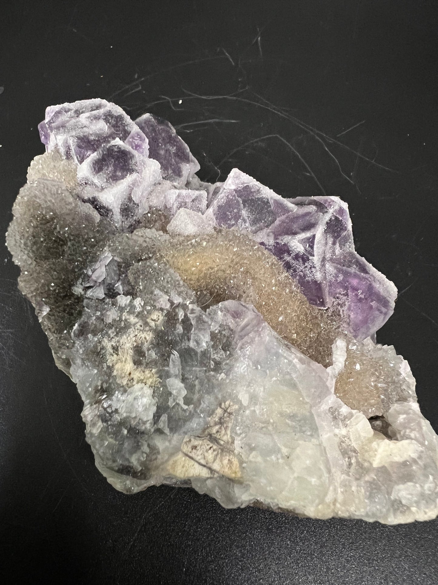 Quartz covered Fluorite - Purple